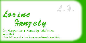 lorinc hanzely business card